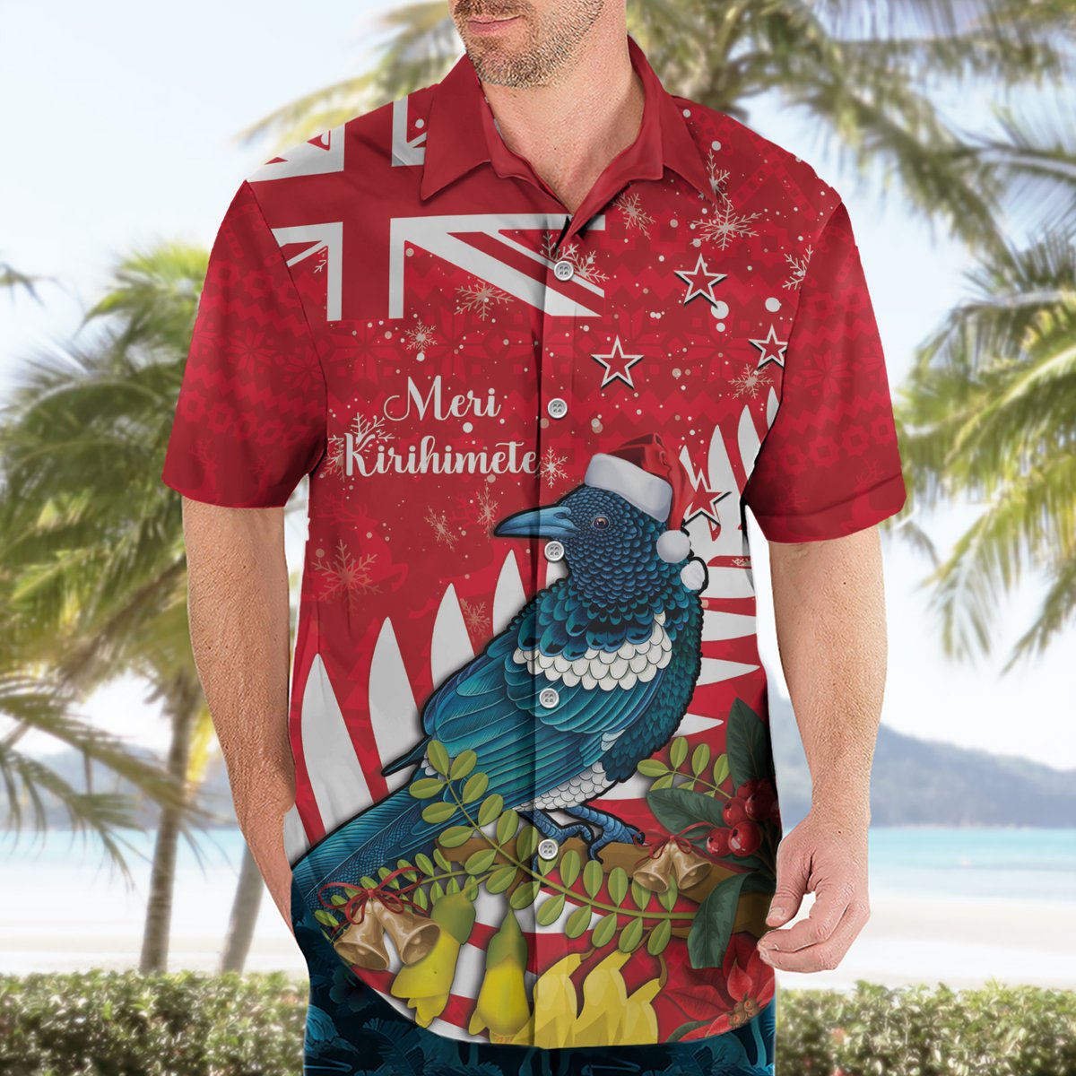 New Zealand Christmas In July Hawaiian Shirt Tui Bird With Kowhai Meri Kirihimete LT14 - Polynesian Pride