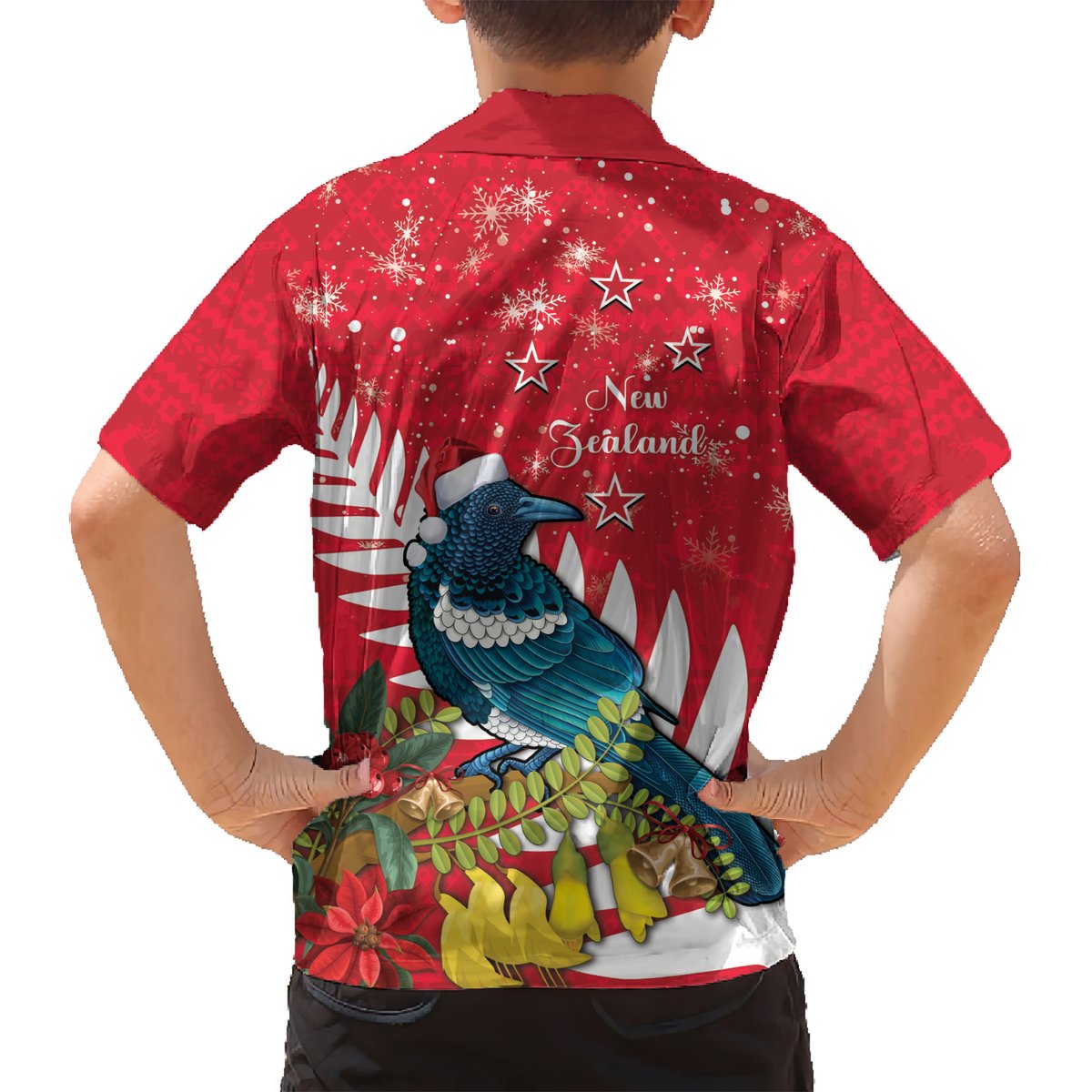 New Zealand Christmas In July Hawaiian Shirt Tui Bird With Kowhai Meri Kirihimete LT14 - Polynesian Pride