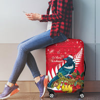 New Zealand Christmas In July Luggage Cover Tui Bird With Kowhai Meri Kirihimete LT14 - Polynesian Pride
