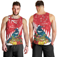 New Zealand Christmas In July Men Tank Top Tui Bird With Kowhai Meri Kirihimete LT14 - Polynesian Pride
