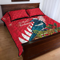New Zealand Christmas In July Quilt Bed Set Tui Bird With Kowhai Meri Kirihimete LT14 - Polynesian Pride