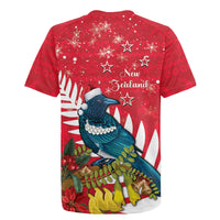 New Zealand Christmas In July Rugby Jersey Tui Bird With Kowhai Meri Kirihimete LT14 - Polynesian Pride