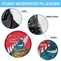 New Zealand Christmas In July Spare Tire Cover Tui Bird With Kowhai Meri Kirihimete LT14 - Polynesian Pride
