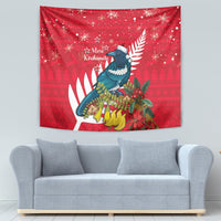 New Zealand Christmas In July Tapestry Tui Bird With Kowhai Meri Kirihimete
