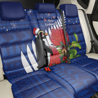 New Zealand Christmas In July Back Car Seat Cover Fiordland Penguin With Pohutukawa Flower LT14 - Polynesian Pride