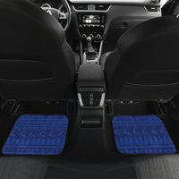 New Zealand Christmas In July Car Mats Fiordland Penguin With Pohutukawa Flower LT14 Set 2pcs - Back Blue - Polynesian Pride