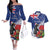 New Zealand Christmas In July Couples Matching Off The Shoulder Long Sleeve Dress and Hawaiian Shirt Fiordland Penguin With Pohutukawa Flower