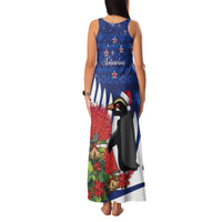 New Zealand Christmas In July Family Matching Tank Maxi Dress and Hawaiian Shirt Fiordland Penguin With Pohutukawa Flower LT14 - Polynesian Pride
