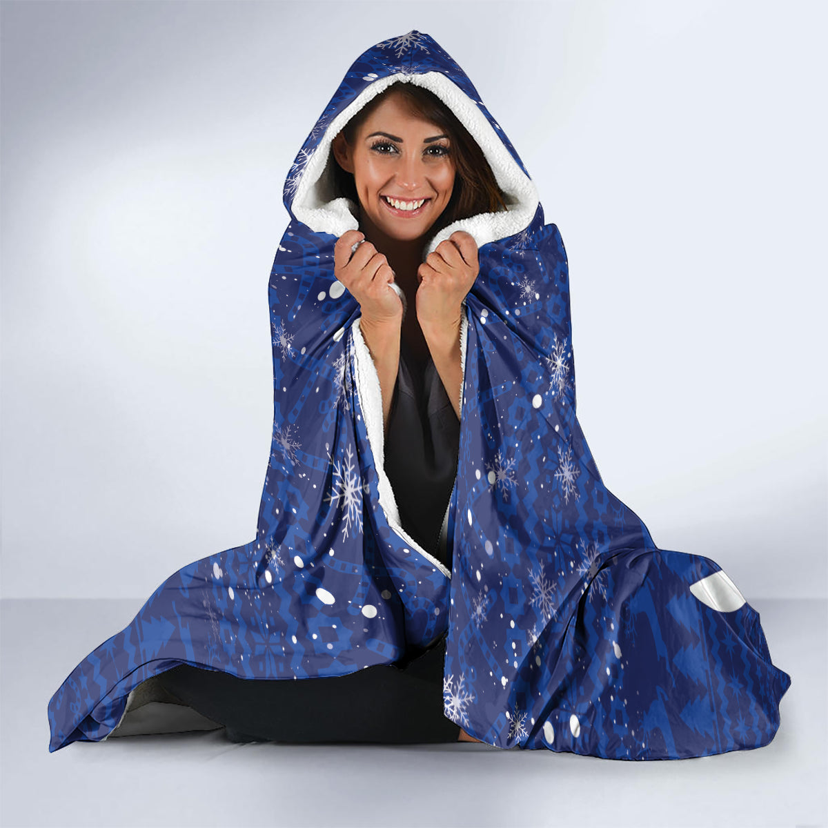 New Zealand Christmas In July Hooded Blanket Fiordland Penguin With Pohutukawa Flower LT14 - Polynesian Pride