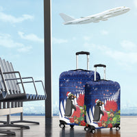 New Zealand Christmas In July Luggage Cover Fiordland Penguin With Pohutukawa Flower LT14 - Polynesian Pride