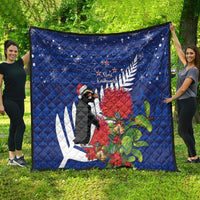 New Zealand Christmas In July Quilt Fiordland Penguin With Pohutukawa Flower LT14 - Polynesian Pride