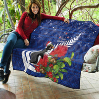 New Zealand Christmas In July Quilt Fiordland Penguin With Pohutukawa Flower LT14 - Polynesian Pride