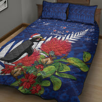 New Zealand Christmas In July Quilt Bed Set Fiordland Penguin With Pohutukawa Flower LT14 - Polynesian Pride