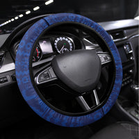 New Zealand Christmas In July Steering Wheel Cover Fiordland Penguin With Pohutukawa Flower LT14 Universal Fit Blue - Polynesian Pride