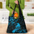 New Zealand Tui Bird Grocery Bag Aotearoa Maori Pattern - Blue