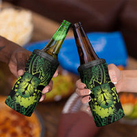 Kia Orana Kuki Airani 4 in 1 Can Cooler Tumbler Cook Islands Tangaroa God Tatau Green LT14 - Polynesian Pride