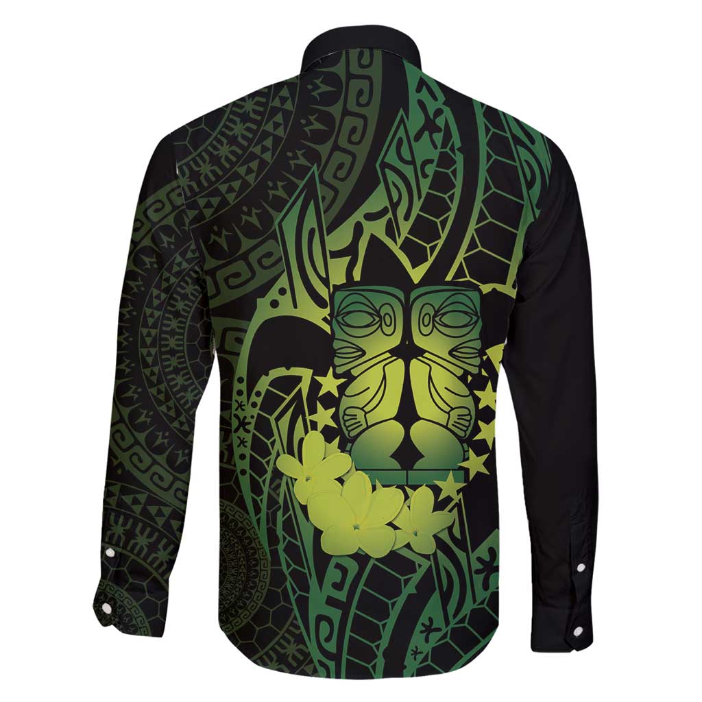 Kia Orana Kuki Airani Family Matching Summer Maxi Dress and Hawaiian Shirt Cook Islands Tangaroa God Tatau Green LT14 - Polynesian Pride