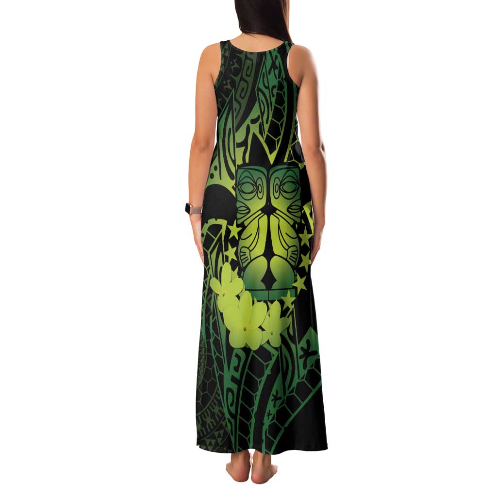 Kia Orana Kuki Airani Family Matching Tank Maxi Dress and Hawaiian Shirt Cook Islands Tangaroa God Tatau Green LT14 - Polynesian Pride