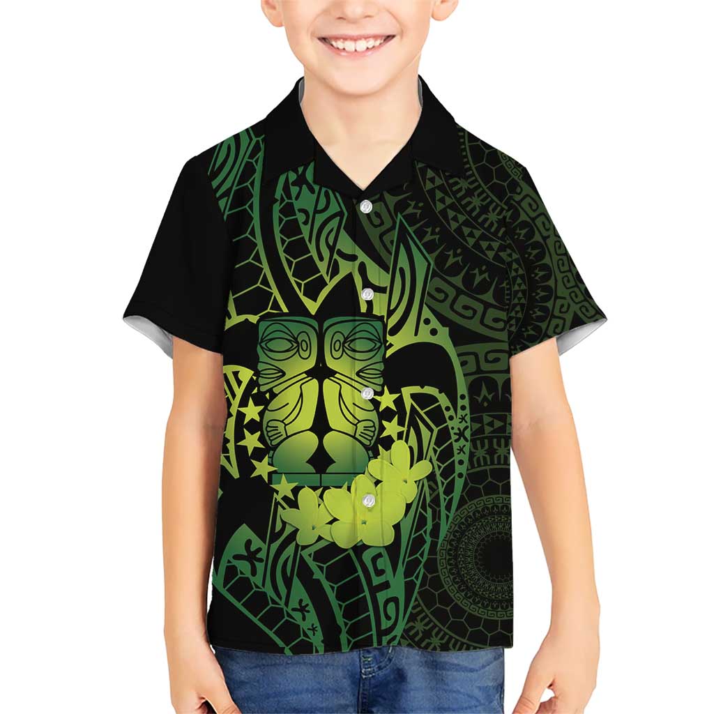 Kia Orana Kuki Airani Hawaiian Shirt Cook Islands Tangaroa God Tatau Green