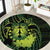 Kia Orana Kuki Airani Round Carpet Cook Islands Tangaroa God Tatau Green