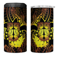 Kia Orana Kuki Airani 4 in 1 Can Cooler Tumbler Cook Islands Tangaroa God Tatau Gold LT14 One Size: 16 oz Gold - Polynesian Pride