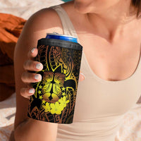 Kia Orana Kuki Airani 4 in 1 Can Cooler Tumbler Cook Islands Tangaroa God Tatau Gold LT14 - Polynesian Pride