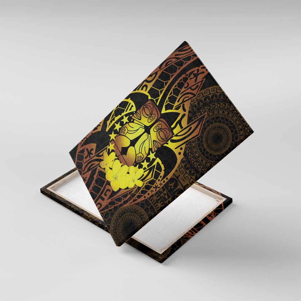 Kia Orana Kuki Airani Canvas Wall Art Cook Islands Tangaroa God Tatau Gold