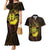 Kia Orana Kuki Airani Couples Matching Mermaid Dress and Hawaiian Shirt Cook Islands Tangaroa God Tatau Gold