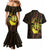 Kia Orana Kuki Airani Couples Matching Mermaid Dress and Hawaiian Shirt Cook Islands Tangaroa God Tatau Gold