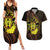 Kia Orana Kuki Airani Couples Matching Summer Maxi Dress and Hawaiian Shirt Cook Islands Tangaroa God Tatau Gold