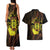 Kia Orana Kuki Airani Couples Matching Tank Maxi Dress and Hawaiian Shirt Cook Islands Tangaroa God Tatau Gold