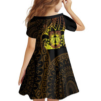 Kia Orana Kuki Airani Family Matching Puletasi and Hawaiian Shirt Cook Islands Tangaroa God Tatau Gold LT14 - Polynesian Pride