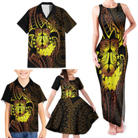 Kia Orana Kuki Airani Family Matching Tank Maxi Dress and Hawaiian Shirt Cook Islands Tangaroa God Tatau Gold LT14 - Polynesian Pride