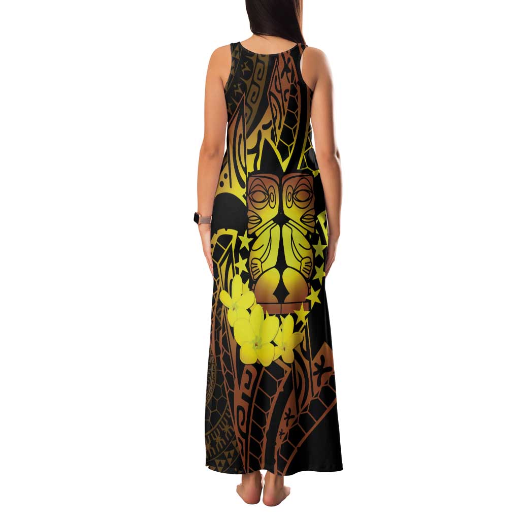 Kia Orana Kuki Airani Family Matching Tank Maxi Dress and Hawaiian Shirt Cook Islands Tangaroa God Tatau Gold LT14 - Polynesian Pride