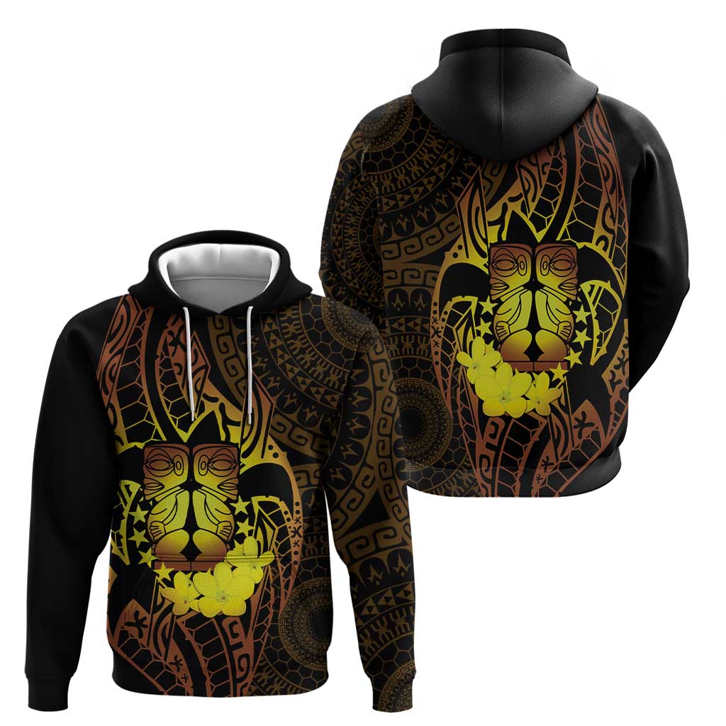 Kia Orana Kuki Airani Hoodie Cook Islands Tangaroa God Tatau Gold