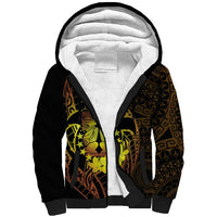 Kia Orana Kuki Airani Sherpa Hoodie Cook Islands Tangaroa God Tatau Gold LT14 Unisex Gold - Polynesian Pride