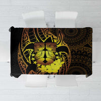 Kia Orana Kuki Airani Tablecloth Cook Islands Tangaroa God Tatau Gold