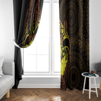 Kia Orana Kuki Airani Window Curtain Cook Islands Tangaroa God Tatau Gold