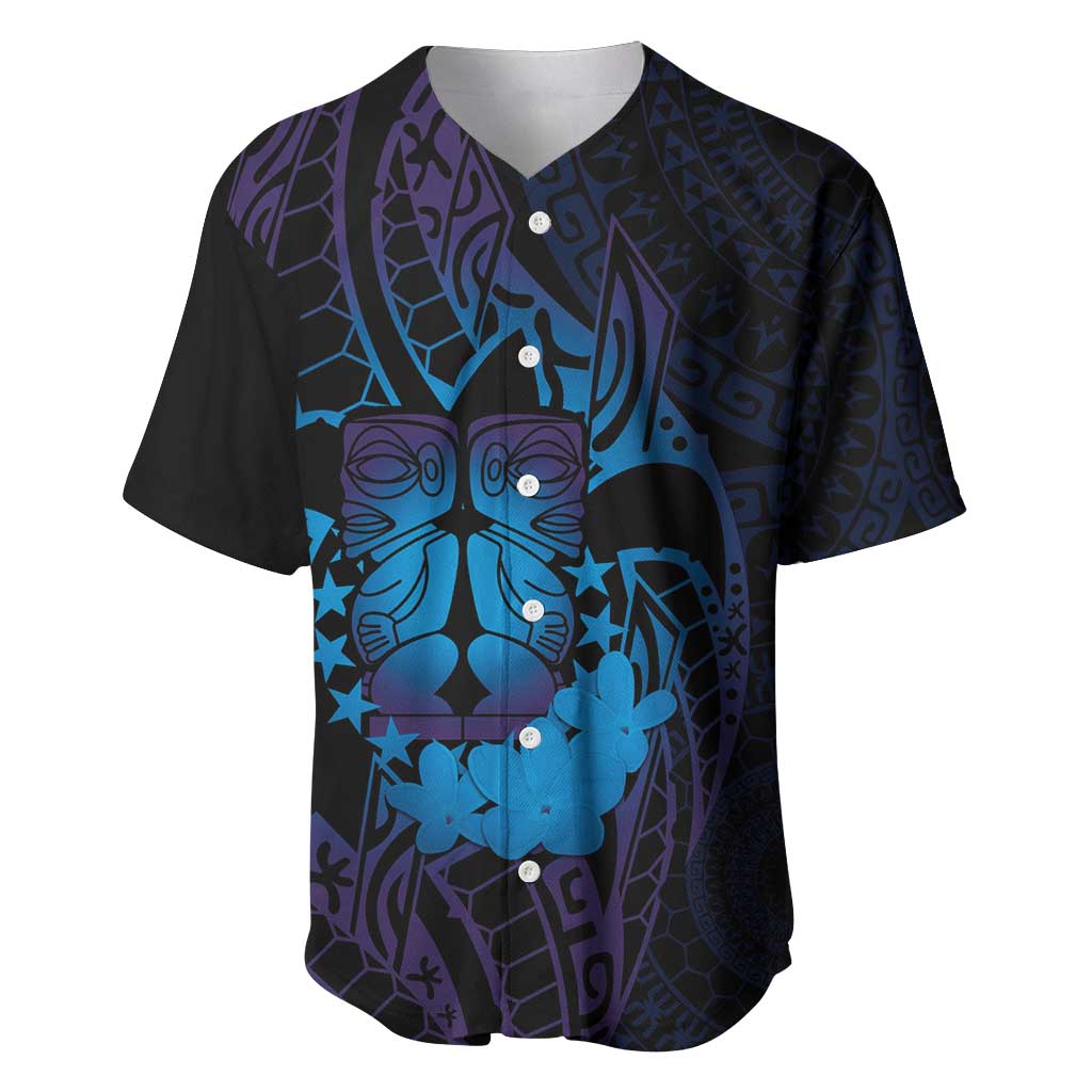 Kia Orana Kuki Airani Baseball Jersey Cook Islands Tangaroa God Tatau Purple
