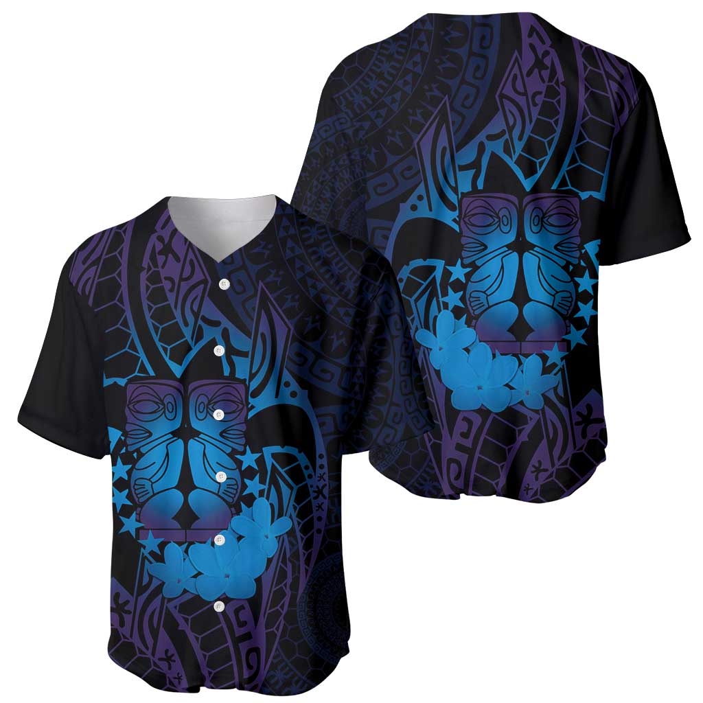 Kia Orana Kuki Airani Baseball Jersey Cook Islands Tangaroa God Tatau Purple