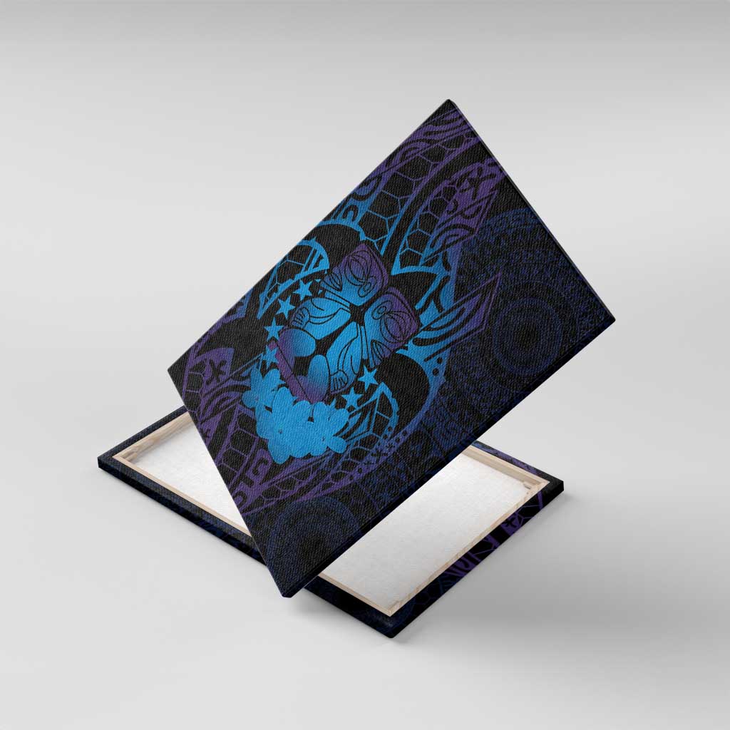 Kia Orana Kuki Airani Canvas Wall Art Cook Islands Tangaroa God Tatau Purple