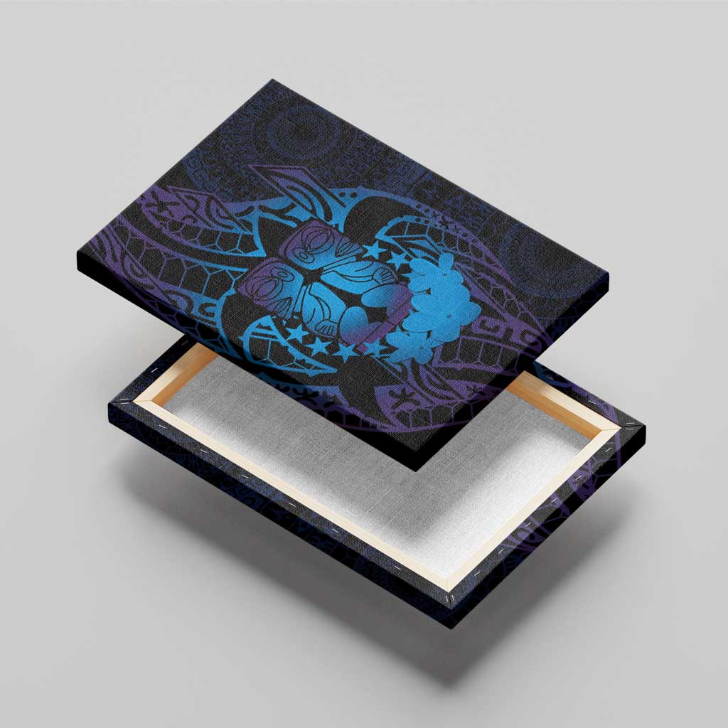 Kia Orana Kuki Airani Canvas Wall Art Cook Islands Tangaroa God Tatau Purple