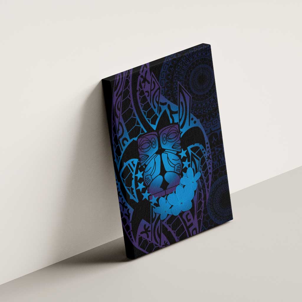 Kia Orana Kuki Airani Canvas Wall Art Cook Islands Tangaroa God Tatau Purple