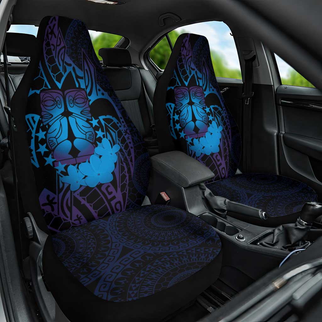 Kia Orana Kuki Airani Car Seat Cover Cook Islands Tangaroa God Tatau Purple