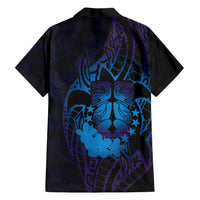 Kia Orana Kuki Airani Family Matching Puletasi and Hawaiian Shirt Cook Islands Tangaroa God Tatau Purple LT14 - Polynesian Pride