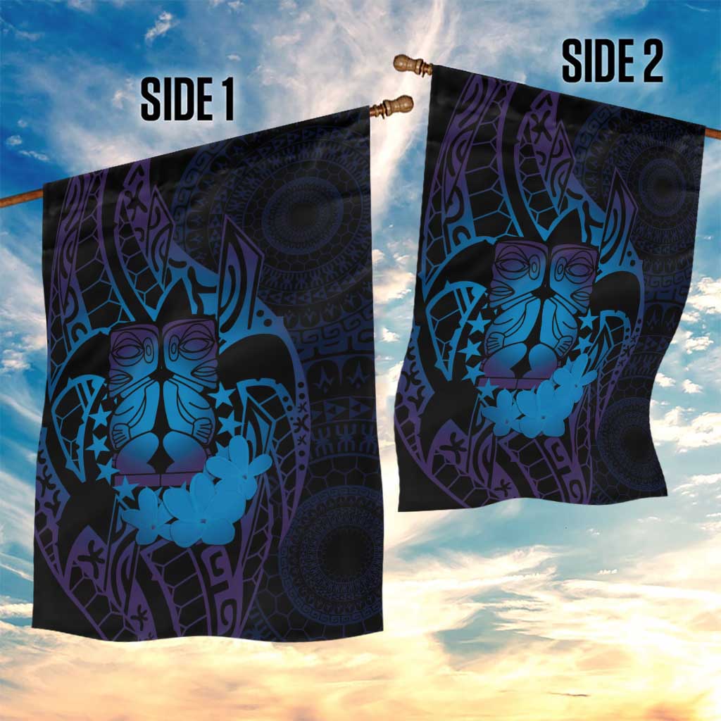 Kia Orana Kuki Airani Garden Flag Cook Islands Tangaroa God Tatau Purple