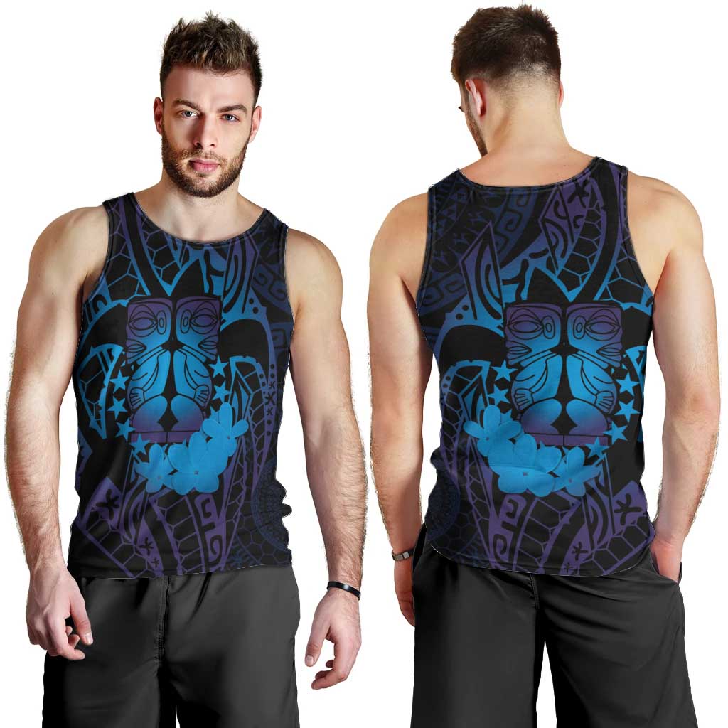Kia Orana Kuki Airani Men Tank Top Cook Islands Tangaroa God Tatau Purple