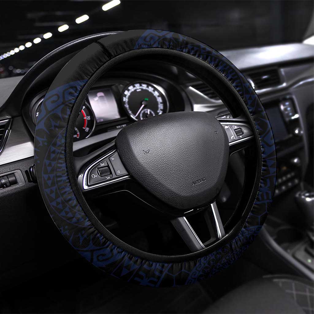 Kia Orana Kuki Airani Steering Wheel Cover Cook Islands Tangaroa God Tatau Purple