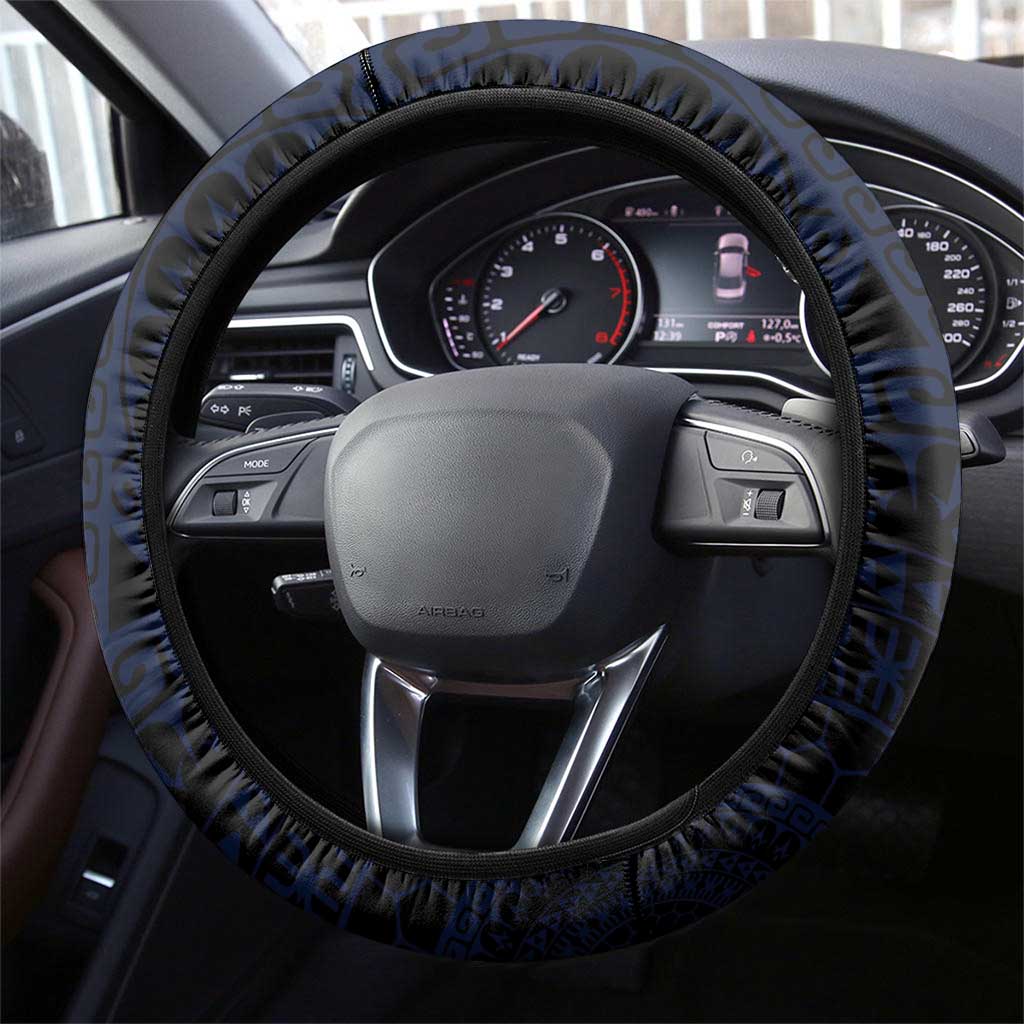 Kia Orana Kuki Airani Steering Wheel Cover Cook Islands Tangaroa God Tatau Purple