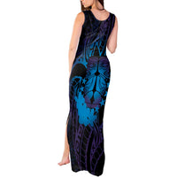 Kia Orana Kuki Airani Tank Maxi Dress Cook Islands Tangaroa God Tatau Purple